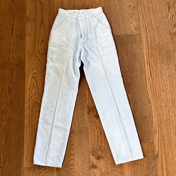 Vintage & Rare Coca-Cola Baby Blue Corduroy Womens Pants, Sz 2 - Picture 2 of 9